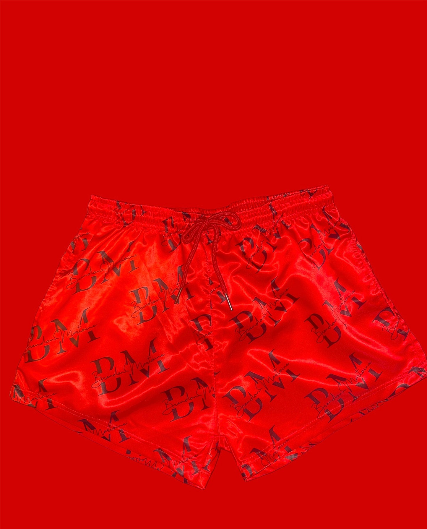 Red Satin Shorts